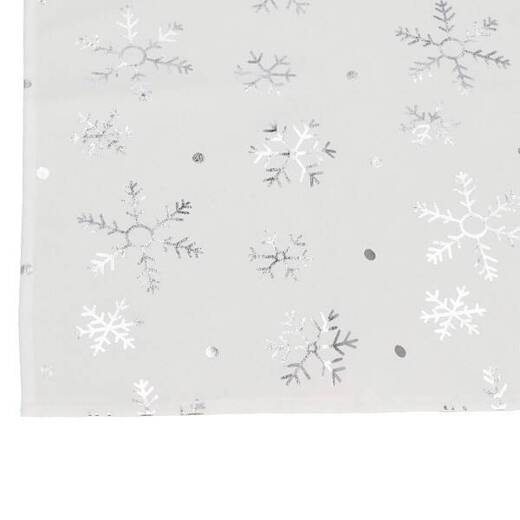 Bieżnik na stół świąteczny 183x35cm obrus świąteczny w śnieżynki biały