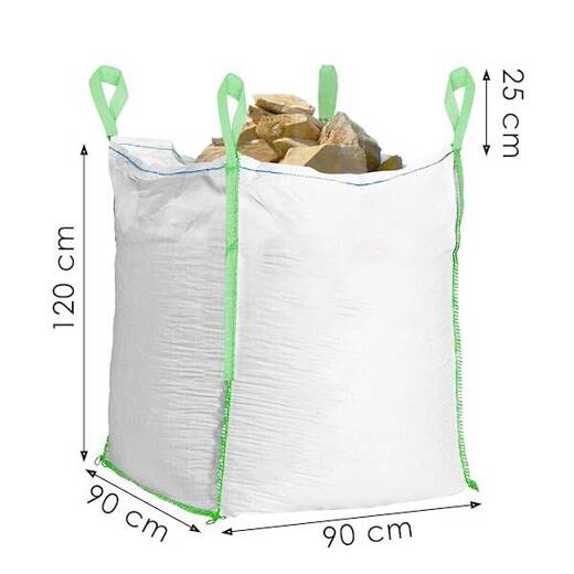 Big Bag worek 1000 kg mocny na gruz 120x90x90 cm kontener z uchwytami biały