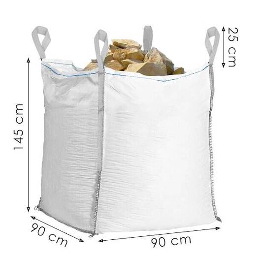 Big Bag worek 1000 kg mocny na gruz 145x90x90 cm kontener z uchwytami biały