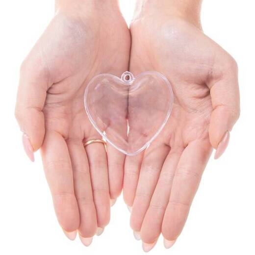 Bombka akrylowa 6cm serce plastikowe decoupage