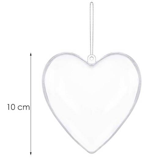 Bombki akrylowe 10cm serce plastikowe decoupage zestaw 10 szt.
