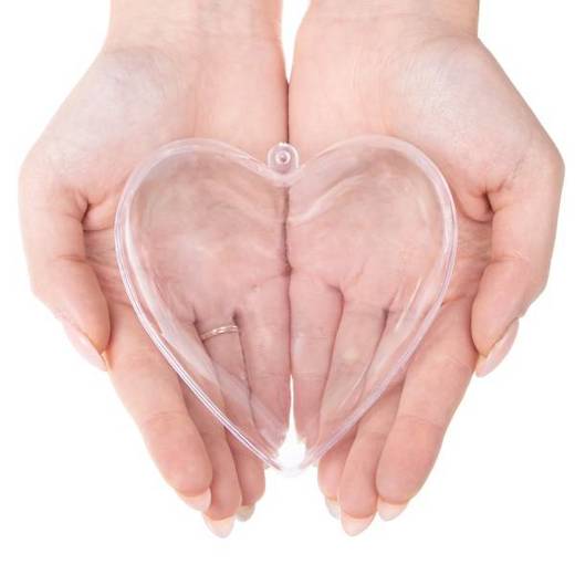 Bombki akrylowe 10cm serce plastikowe decoupage zestaw 2 szt.