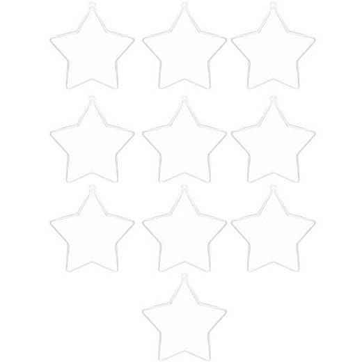 Bombki akrylowe 12cm gwiazda plastikowa decoupage zestaw 10 szt.