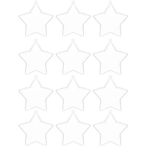 Bombki akrylowe 12cm gwiazda plastikowa decoupage zestaw 12 szt.