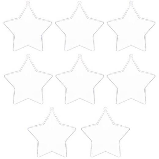 Bombki akrylowe 12cm gwiazda plastikowa decoupage zestaw 8 szt.