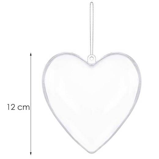 Bombki akrylowe 12cm serce plastikowe decoupage zestaw 10 szt.