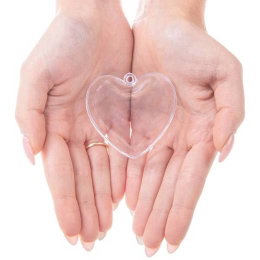 Bombki akrylowe 6cm serce plastikowe decoupage zestaw 10 szt.