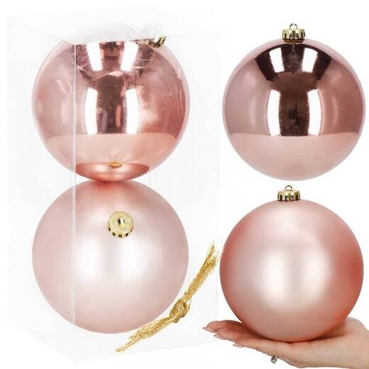 Bombki choinkowe 2 szt. ozdoby świąteczne zawieszki 15 cm rose gold