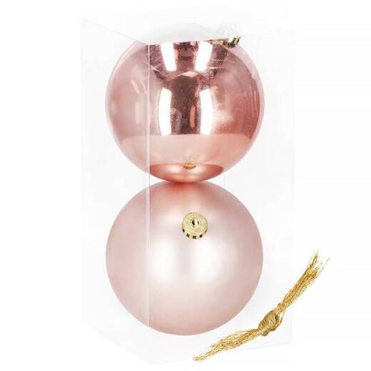 Bombki choinkowe 2 szt. ozdoby świąteczne zawieszki 15 cm rose gold