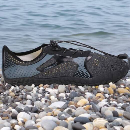 Buty do wody, męskie rozm. 42 szybkoschnące buty na plaże, szaro-czarne 