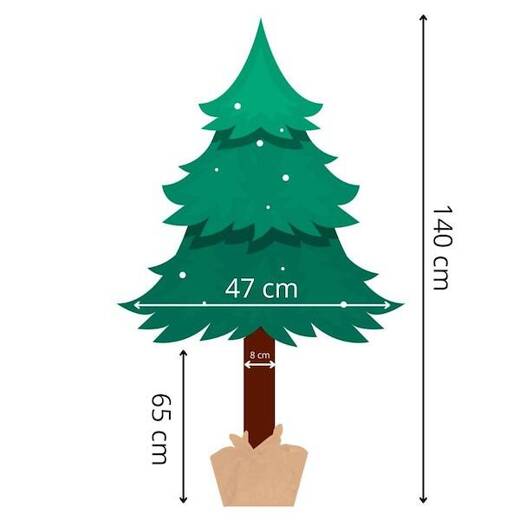 Choinka na pniu 140 cm sztuczna sosna, drzewko bożonarodzeniowe