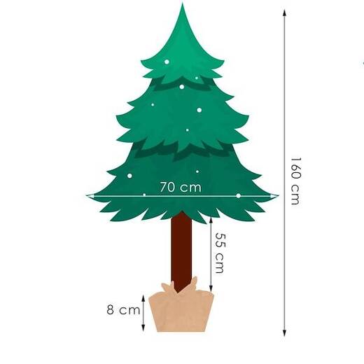 Choinka na pniu 160 cm sztuczna świerk śnieżony