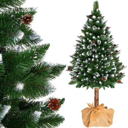 Choinka na pniu 190 cm sztuczna sosna diamentowa 