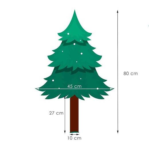 Choinka na pniu 80 cm premium sztuczna jodła zielona