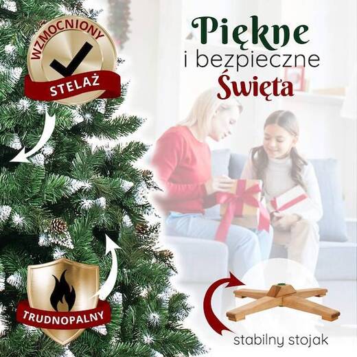 Choinka sztuczna 150 cm Premium Royal Trees sosna diamentowa ośnieżona z szyszkami