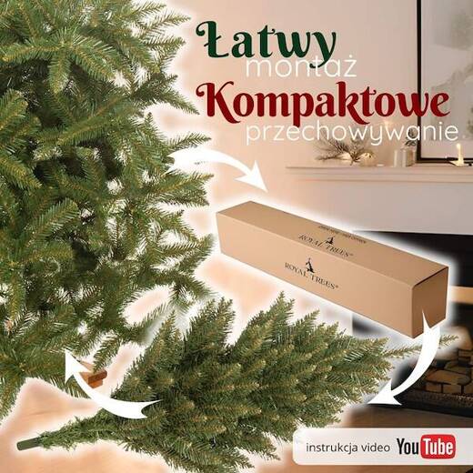 Choinka sztuczna 180 cm Premium Royal Trees świerk kaukaski z drewnianym stojakiem