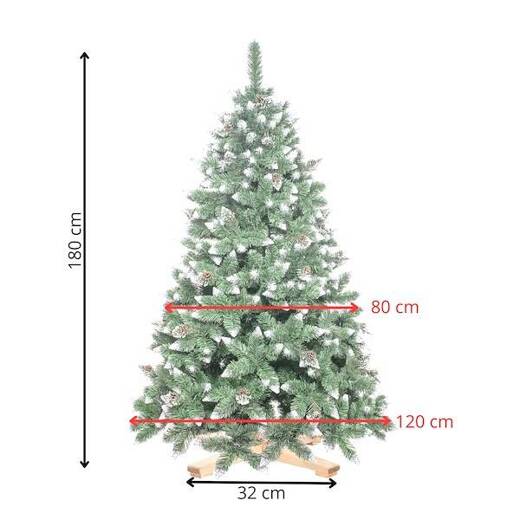 Choinka sztuczna 180 cm premium Royal Trees sosna diamentowa ośnieżona z szyszkami