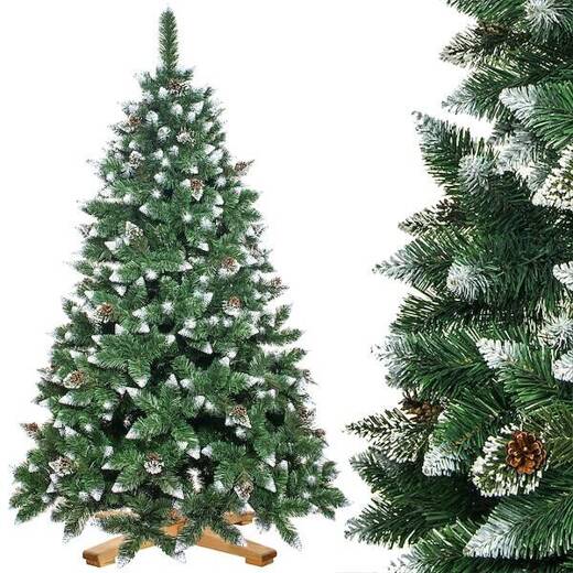 Choinka sztuczna 220 cm Premium Royal Trees sosna diamentowa ośnieżona z szyszkami