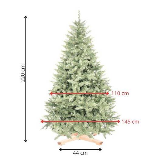 Choinka sztuczna 220 cm Premium Royal Trees świerk kaukaski z drewnianym stojakiem