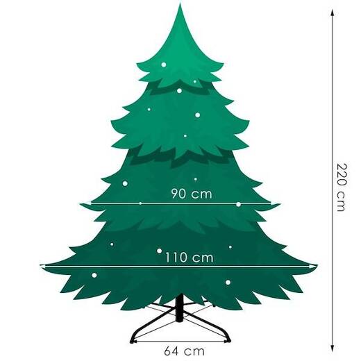 Choinka sztuczna 220 cm jodła kaukaska PE