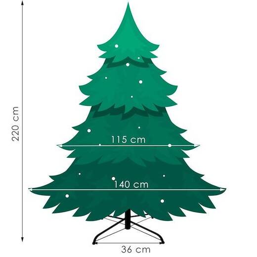 Choinka sztuczna 220 cm świerk naturalny jak żywy PE premium drzewko świąteczne