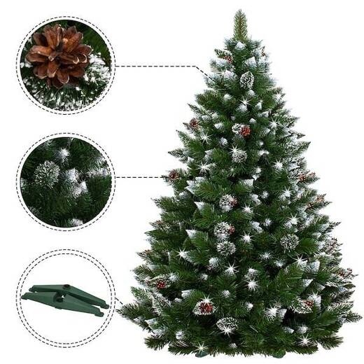 Choinka sztuczna premium 220 cm sosna diamentowa drzewko bożonarodzeniowe