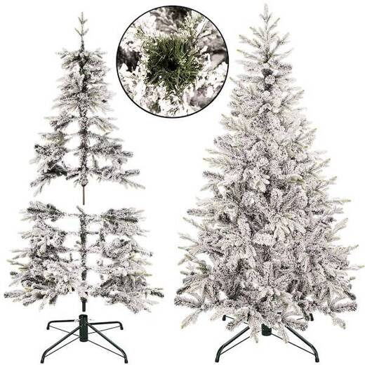 Choinka sztuczna premium 220 cm świerk ośnieżony drzewko bożonarodzeniowe