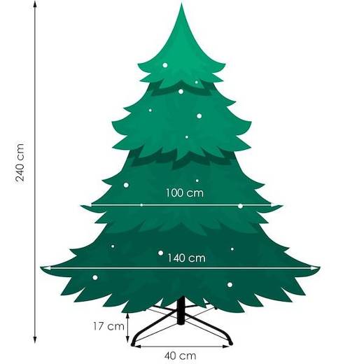 Choinka sztuczna premium 240 cm świerk drzewko bożonarodzeniowe