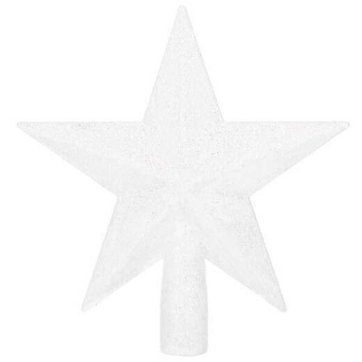 Czubek na choinkę 15 cm szpic, gwiazda biała