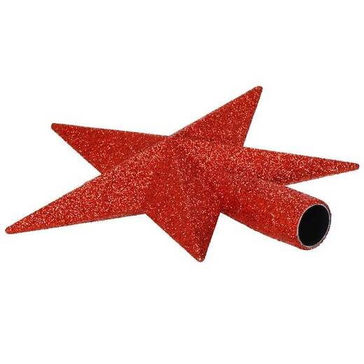 Czubek na choinkę 15 cm szpic, gwiazda czerwona