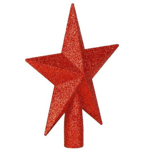 Czubek na choinkę 15 cm szpic, gwiazda czerwona