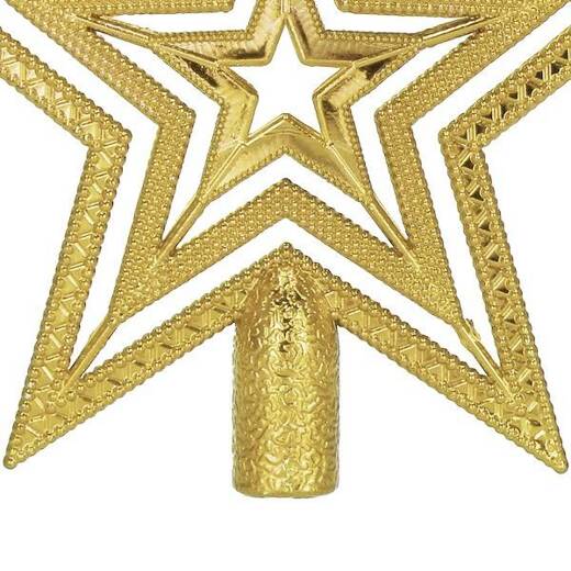 Czubek na choinkę 15cm szpic, ażurowa gwiazda złota