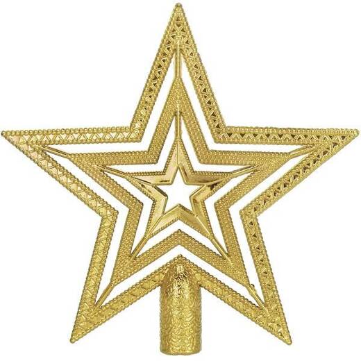Czubek na choinkę 15cm szpic, ażurowa gwiazda złota