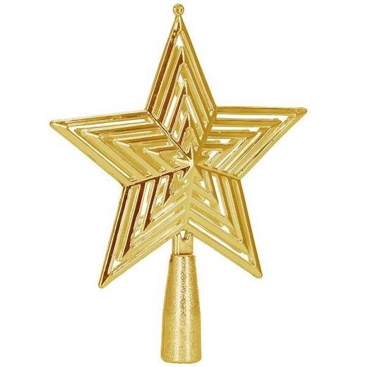 Czubek na choinkę 18,5 cm szpic, ażurowa gwiazda złota