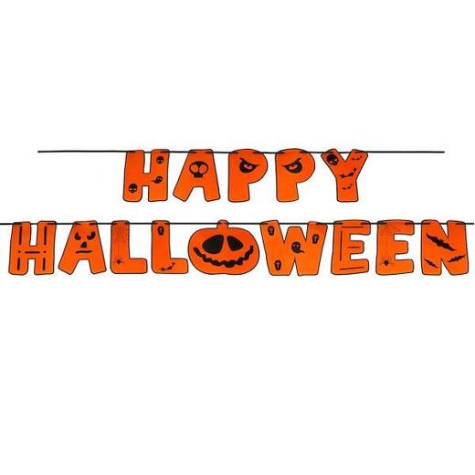 Dekoracje na Halloween girlanda 200 cm napis happy halloween ozdoby