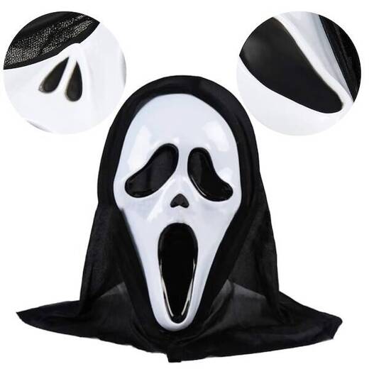 Dekoracje na Halloween maska z kapturem scream krzyk horror