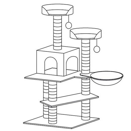 Drapak dla kota sizal 7-poziomowy słupek z zabawką 129 cm 