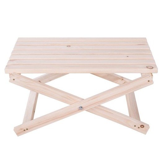 Drewniany stolik do leżaków