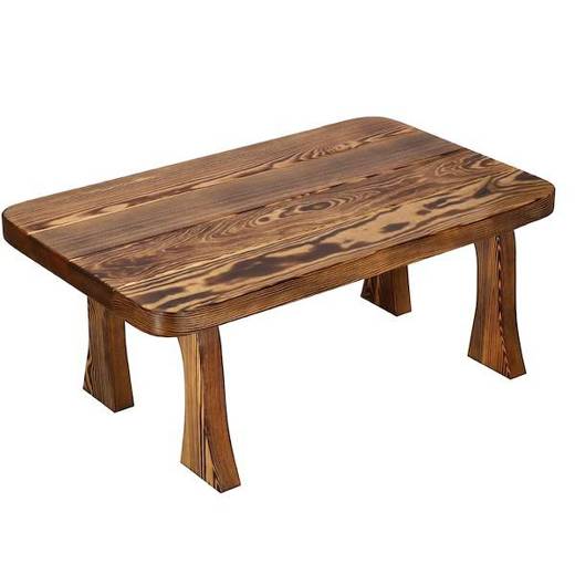 Drewniany stolik kawowy 75 cm impregnowany brązowy