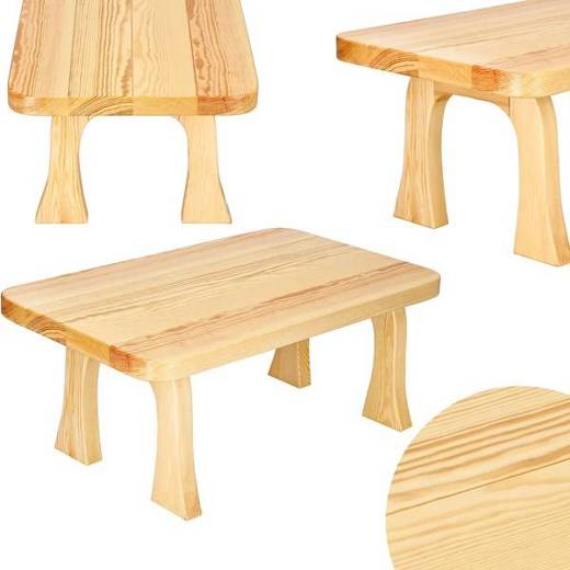 Drewniany stolik kawowy 75 cm impregnowany naturalne drewno