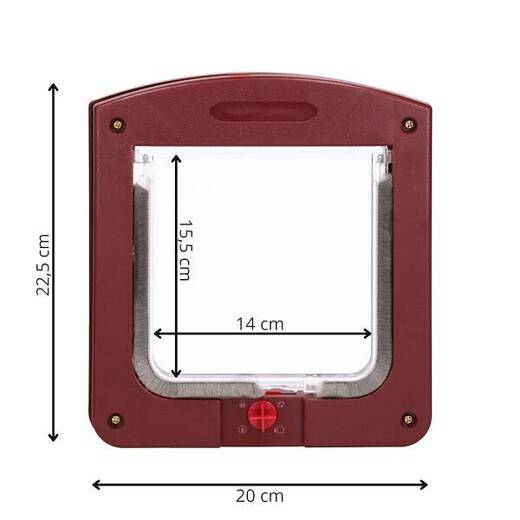 Drzwi dla kota, psa z ruchomą klapą 15,5x14 cm drzwiczki wahdałowe dla zwierząt, ciemny brąz