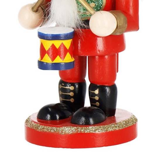 Dziadek do orzechów 15,5 cm z bębenkiem, drewniany żołnierzyk multikolor, figurka świąteczna