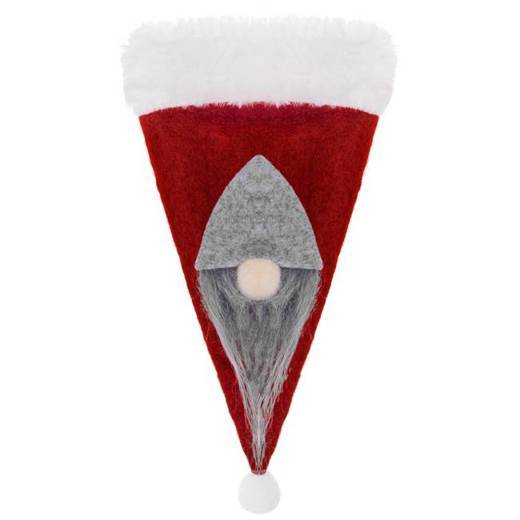 Etui na sztućce 10szt. świąteczna kieszonka, czapka czerwona ozdoba świąteczna