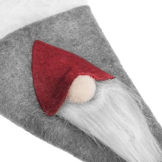 Etui na sztućce 10szt. świąteczna kieszonka, czapka szara ozdoba świąteczna