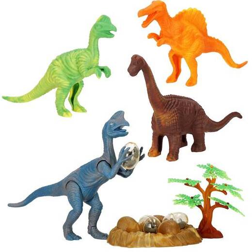 Figurki dinozaurów zestaw dinozaur T-rex świeci znosi jaja