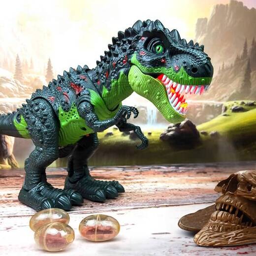 Figurki dinozaurów zestaw dinozaur T-rex świeci znosi jaja