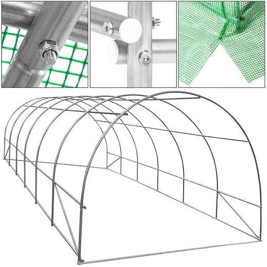 Folia na tunel ogrodowy 6x3x2 m zapasowe poszycie na szklarnię UV-4 140gs/m zielone 