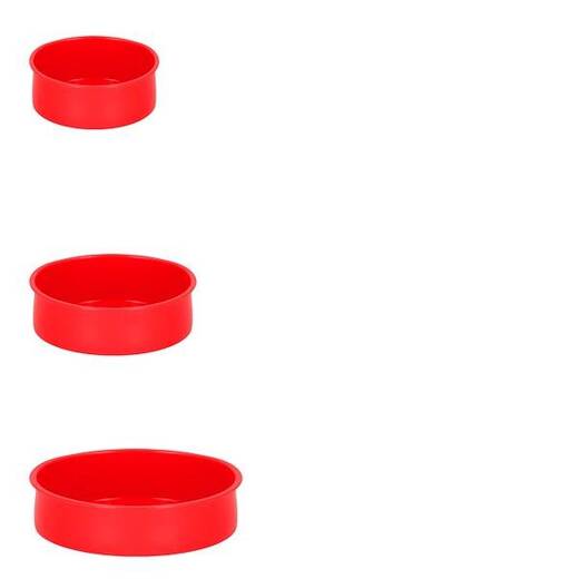 Foremki do pieczenia 3 szt. okrągłe brytfanki silikonowe czerwone