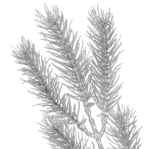 Gałązka świąteczna liść sztuczna dekoracja do stroika srebrna 47 cm