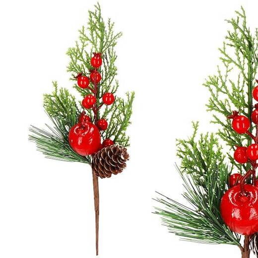 Gałązka świąteczna sztuczna dekoracja do stroika 27 cm